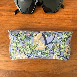 Vera Bradley Hanging Around Sloths in Purple Print Glasses Case